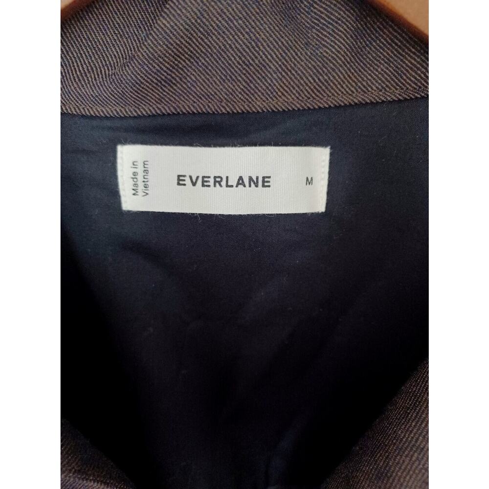 Everlane Tailor Twill Overshirt Heathered Fudge M - Picture 3 of 12